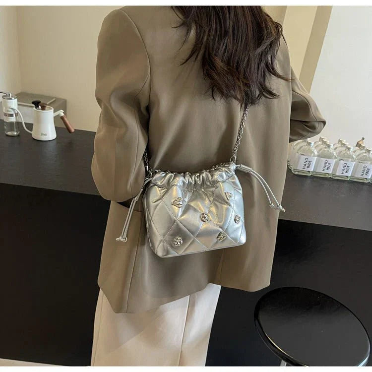 Chain Kafuu Diamond Fashion Shoulder Crossbody Mini Bucket Bag